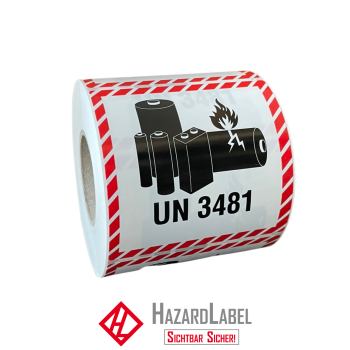 Batterylabel UN3481, 10x10 cm, Pe film
